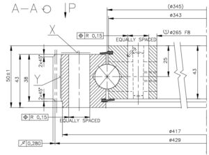 Rysunek techniczny łożyska 9E-1B20-0345-1153