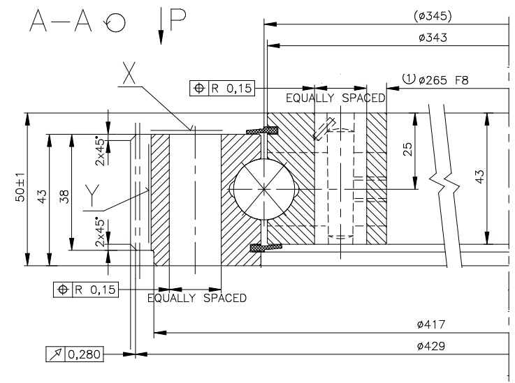 Rysunek techniczny łożyska 9E-1B20-0345-1153