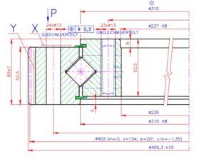 Rysunek techniczny łożyska 9E-1Z20-0309-0628