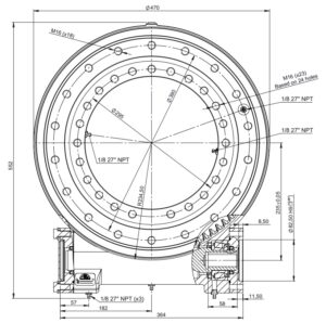 Rysunek wymiarowy obrotnicy BE435-Z1