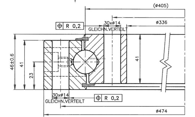 Rysunek techniczny łożyska 9O-1B20-0405-0387