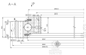Rysunek techniczny łożyska 9E-1B20-0545-1247-1