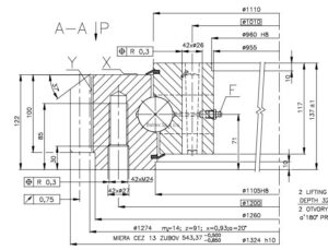 9E-1B45-1105-0329-1; Łożysko o średnicy zewnętrznej 1324 mm