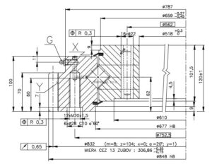 9E-1Z30-0668-0331-1; Łożysko o średnicy zewnętrznej 848 mm