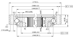 I.716.20.00.B; Łożysko o średnicy zewnętrznej 716 mm
