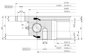 I.750.20.00.C; Łożysko o średnicy zewnętrznej 748 mm