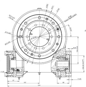 Rysunek wymiarowy obrotnicy LBE236-Z1