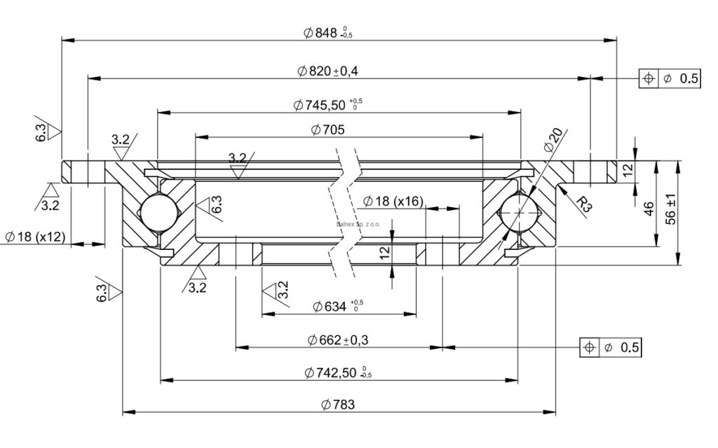 SD.850.20.00.C; Łożysko o średnicy zewnętrznej 848mm