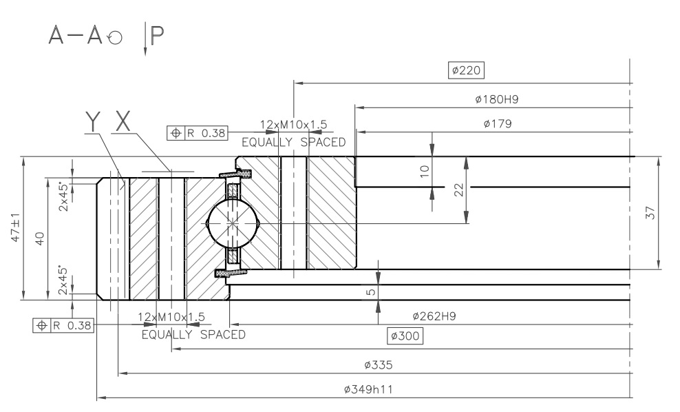 9E-1B16-0260-0973; Łożysko o średnicy zewnętrznej 349 mm