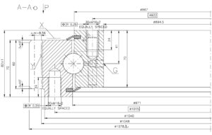 Rysunek technicznych łożyska 9E-1B25-0969-1205