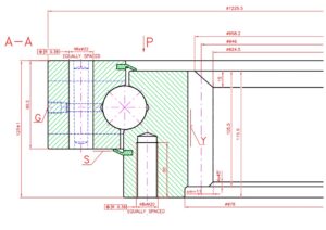 Rysunek technicznych łożyska 9I-1B40-1086-1296